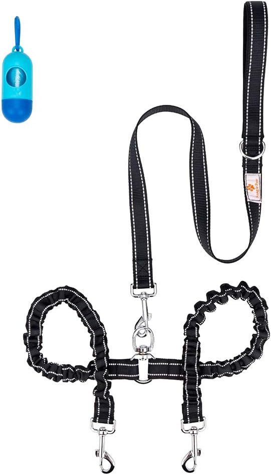 Snagle Paw Tangle Free BungeeX2 Double Dog Leash Coupler, 360° Swivel No Tangle Double Dog Walki... | Amazon (US)