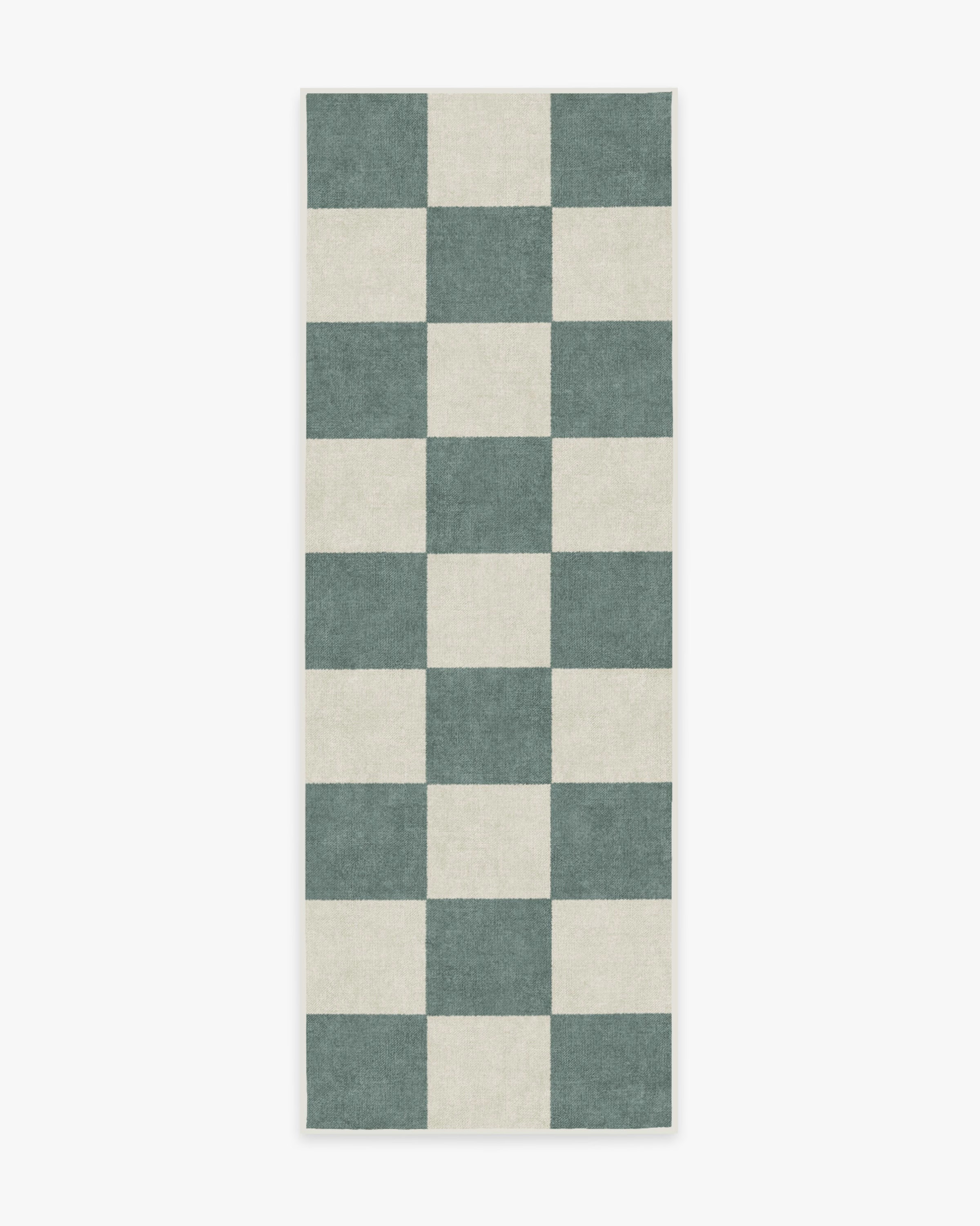 Jaque Checkered Slate Green Rug | Ruggable