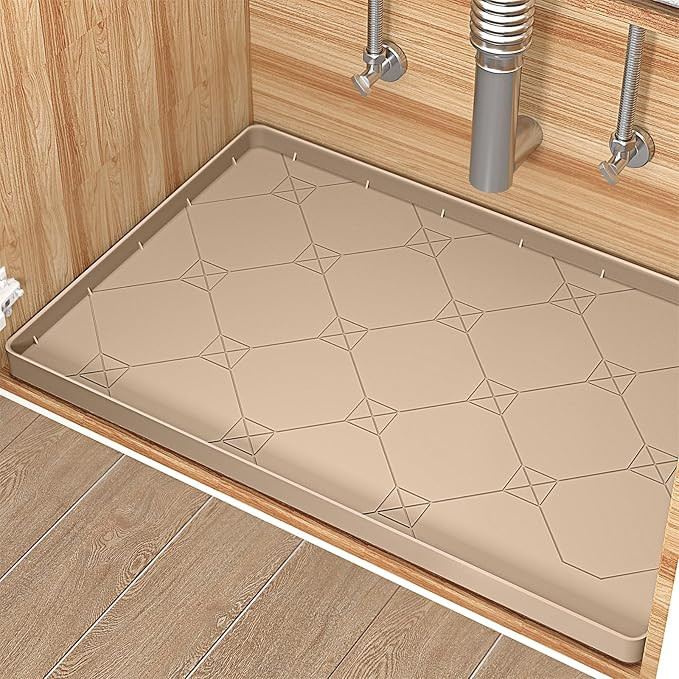 Under Sink Mats for Kitchen Waterproof, 34" × 22" Silicone Under Sink Liner Drip Tray, Cabinet P... | Amazon (US)