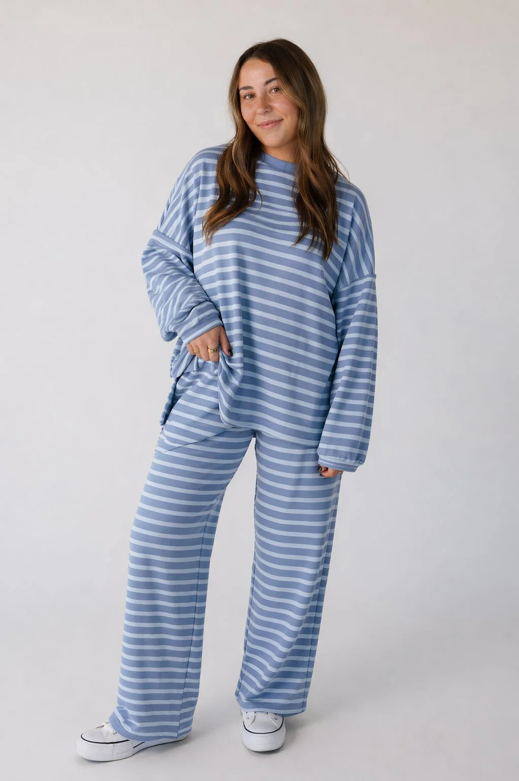 Cutie Petite Modest Everyday Stripe Set - Cotton Ribbed | Called To Surf