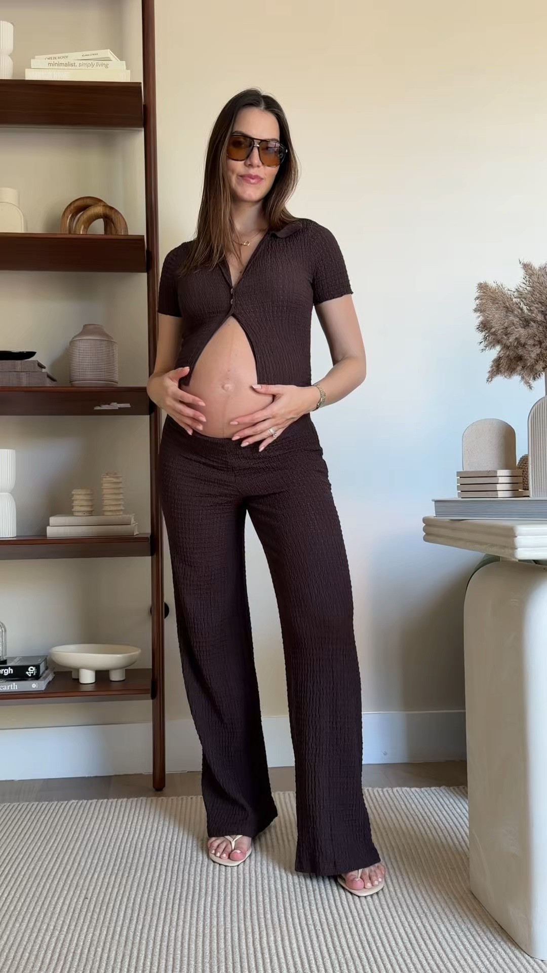 Another bump-friendly outfit that isn't maternity 🤎

I've been loving stretchy matching sets lately, and this brown Zara top and pants combo is such a good one (should have gotten the top one size bigger tho 😂). The fabric is soft, stretchy, and comfortable enough to grow with your bump while still looking polished.

It's one of those outfits you can easily dress up with heels or keep casual with sandals or sneakers, making it perfect for everyday, travel, or brunch plans.

Perfect if you're looking for summer pregnancy outfit ideas, non maternity pregnancy outfits, pregnancy wardrobe essentials, or pregnancy fashion inspiration.

Follow for more bump-friendly outfits that still feel like you ✨

#LTKBump #LTKmomlife #LTKootd