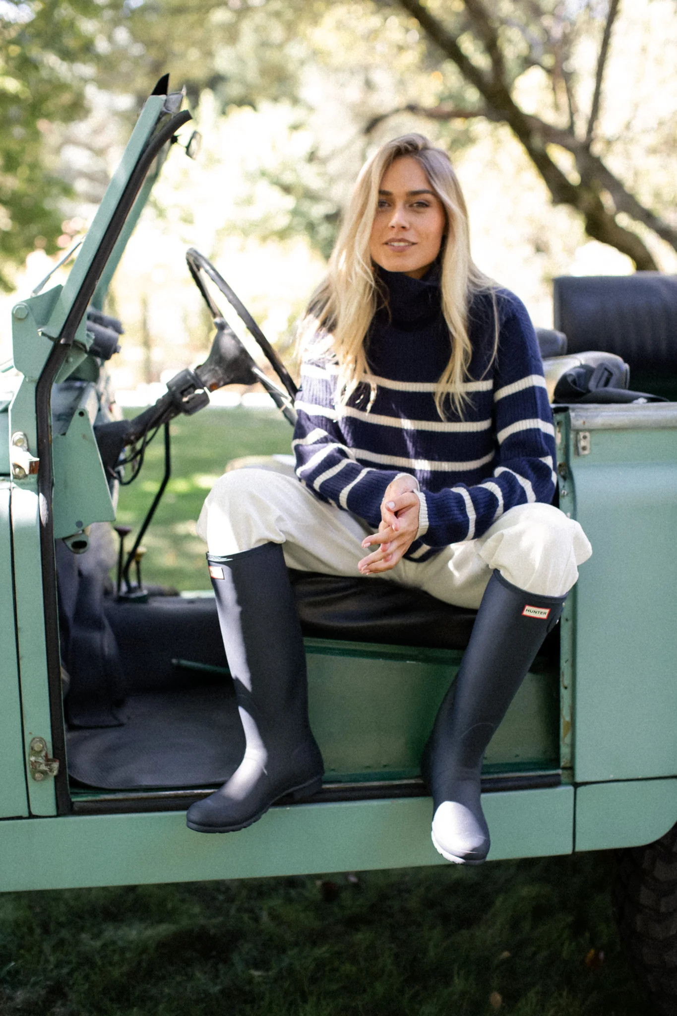 Martine Sweater - Navy/Ivory Stripe | Marea