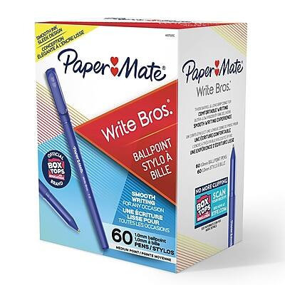 Paper Mate - Write Bros. Ballpoint Pen, Medium Point, Ink, 60/Pack - Blue | Best Buy U.S.