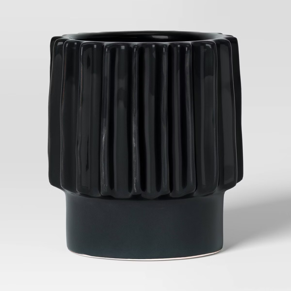 Geared Ceramic Indoor Outdoor Planter Pot Charcoal - Threshold™ | Target