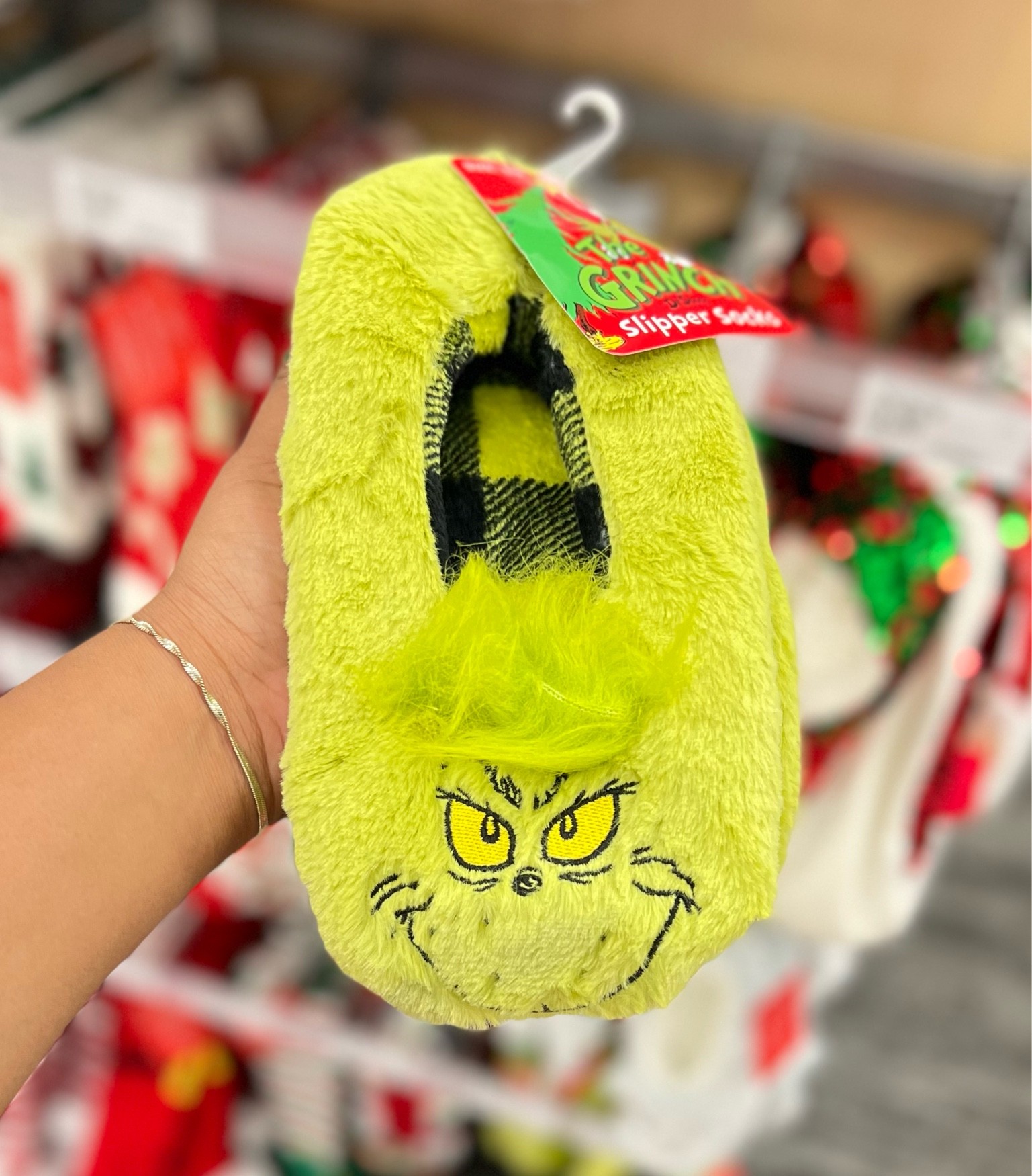 Women’s ‘The Grinch’ Slipper Socks with grippers. Available in 2 sizes at Target and under $15 🎯 

#LTKfamily #LTKshoecrush #LTKHoliday