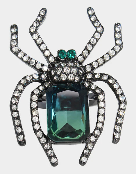RICH WITCH SPIDER RING GREEN | Betsey Johnson