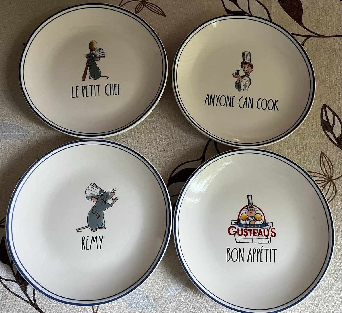 New SET OF 4 Rae Dunn Pixar Disney Ratatouille Dessert Plates Remy 5.5” | eBay US