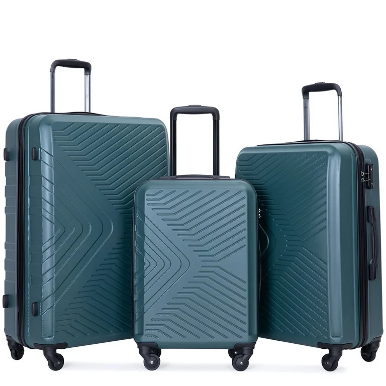 Travelhouse 3 Piece Hardshell Luggage Set Hardside Lightweight Suitcase with TSA Lock Spinner Whe... | Walmart (US)
