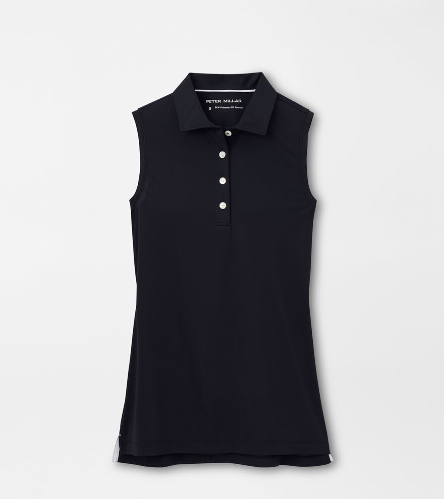 Peter Millar Sleeveless Banded Button Polo | Color: Black | Size: XS | Peter Millar