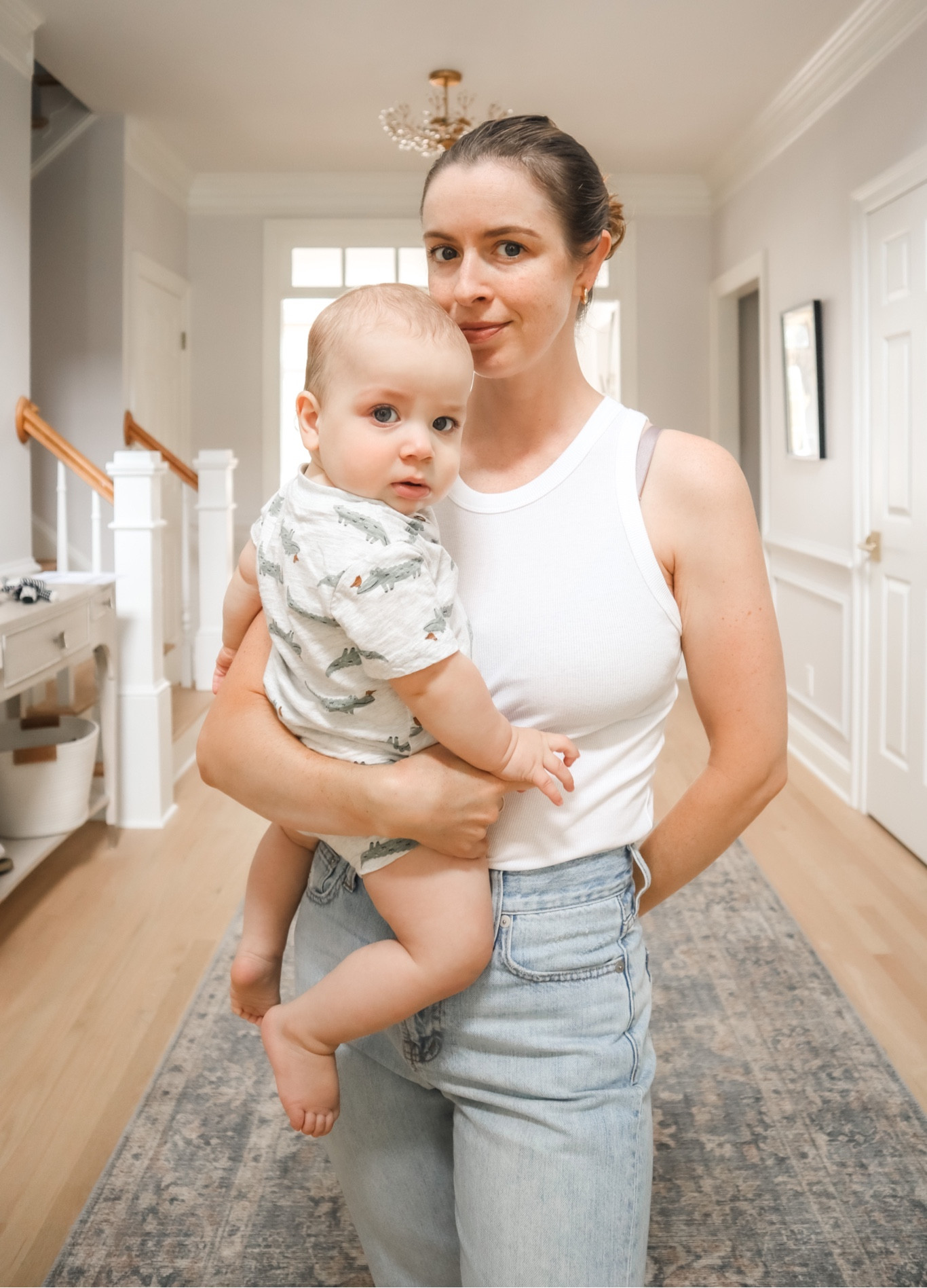 Classic mom uniform. Madewell perfect vintage denim jeans and a target tab too. Chic yet casual  

#LTKbaby #LTKstyletip #LTKSeasonal