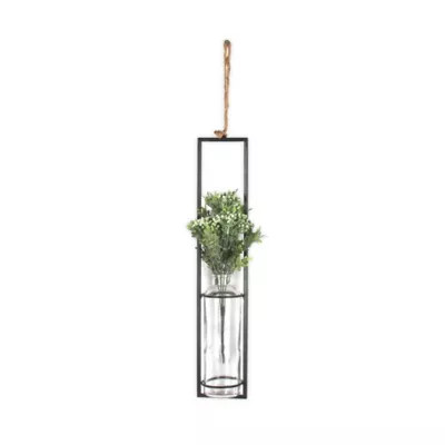Bee & Willow™ Home Iron Wall Vase with Faux Flowers | Bed Bath & Beyond | Bed Bath & Beyond