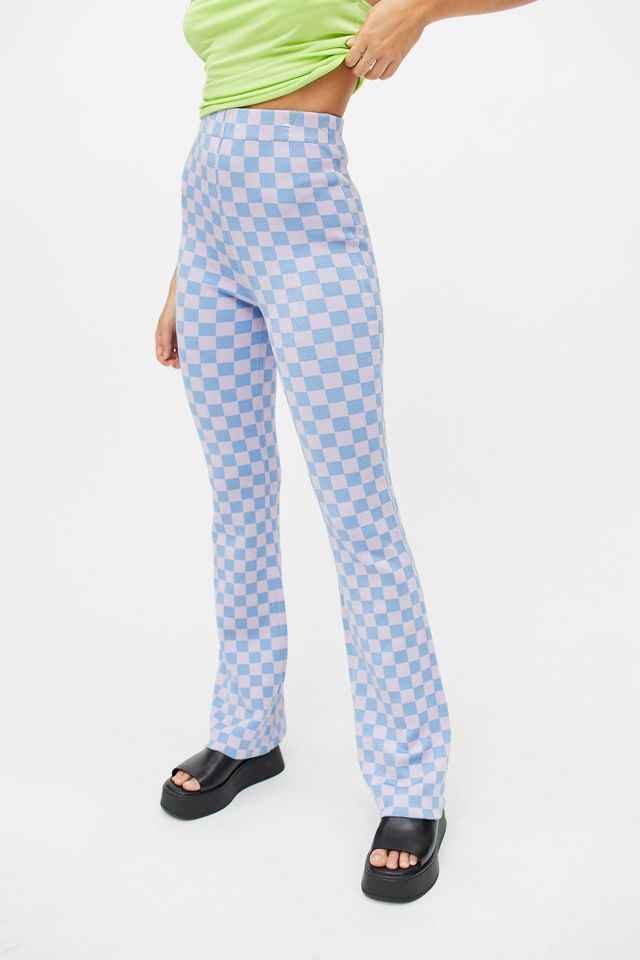 UO Checkered Knit Flare Pant | Urban Outfitters | Urban Outfitters (US and RoW)