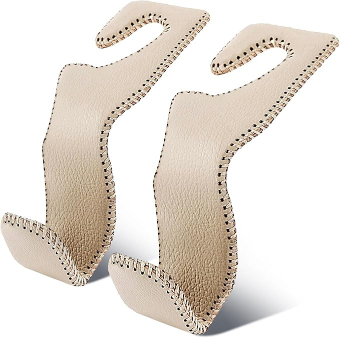 AXELECT Fhavent Leather Purse Hooks for Car, 2 Pack Car Purse Holder, Car Headrest Hooks Holders ... | Amazon (US)