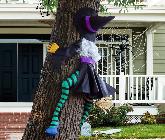 Large Crashing Witch Halloween Decorations 63 H - Etsy | Etsy (US)