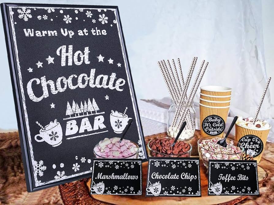 FaCraft Hot Chocolate Bar Kit Luxury Supplies - Hot Chocolate Bar Sign Accessories Labels Tags - ... | Amazon (US)