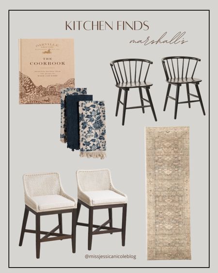 Modern vintage kitchen decor and furniture, counter stools, spindle dining chairs, runner rug, Marshall’s home decor, home finds 

#LTKHome #LTKFindsUnder50