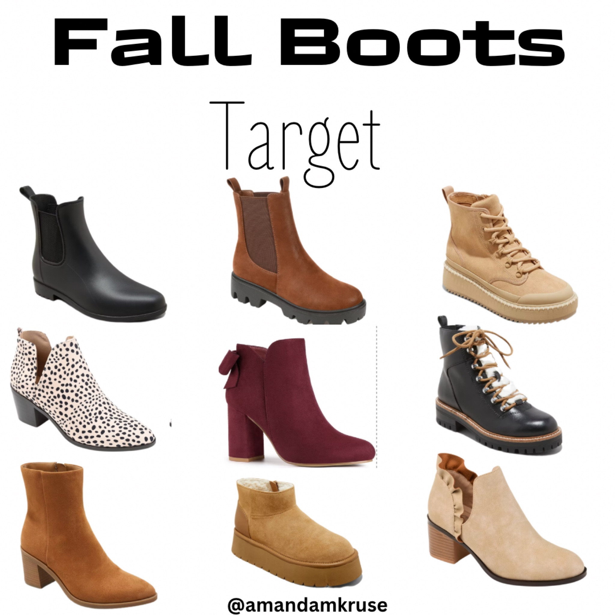 Affordable fall boots from Target 

Fall boots, rain boots, winter boots, hiking boots, suede boots

#LTKSeasonal #LTKFindsUnder100 #LTKShoeCrush