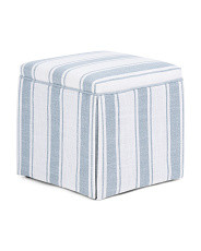 18inx18in Terra Skirted Striped Ottoman | TJ Maxx