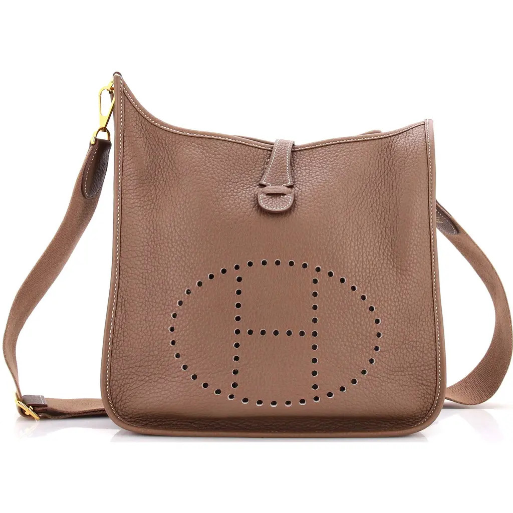 Pre-Owned Hermes Evelyne Bag Gen III Clemence PM in Etoupe at Nordstrom, Size Small | Nordstrom