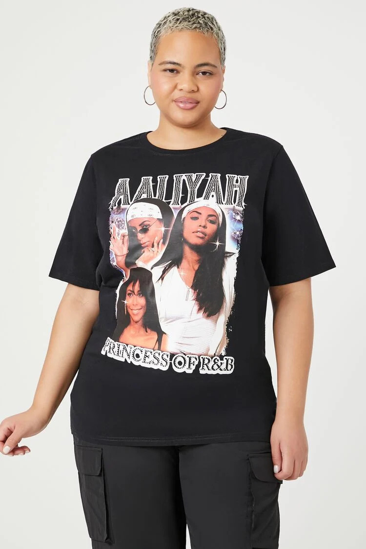 Women's Aaliyah Graphic T-Shirt in Black, 0X | Forever 21