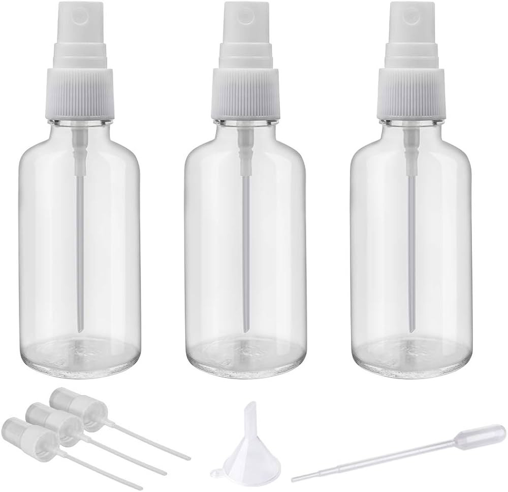 Hydior 2oz Clear Glass Spray Bottles for Essential Oils, Small Spray Bottle with Plastic Sprayer ... | Amazon (US)