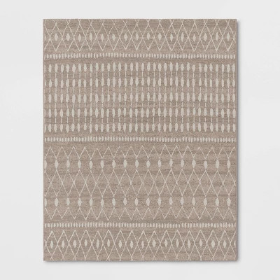 Neutral Moroccan Rectangular Woven Indoor Outdoor Rug - Threshold™ | Target