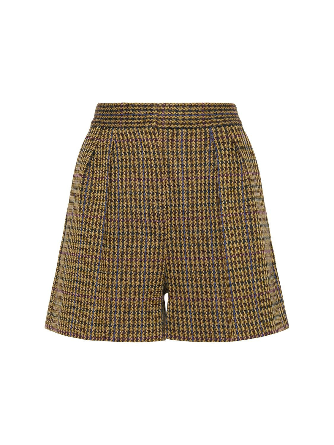 Patroni Wool Blend Houndstooth Shorts | Luisaviaroma