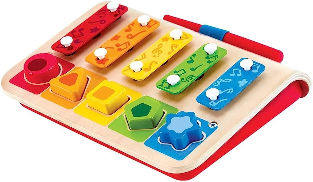 Hape E0334 Shape Sorter Xylophone and Piano - Wooden Instrument Toy | Amazon (US)