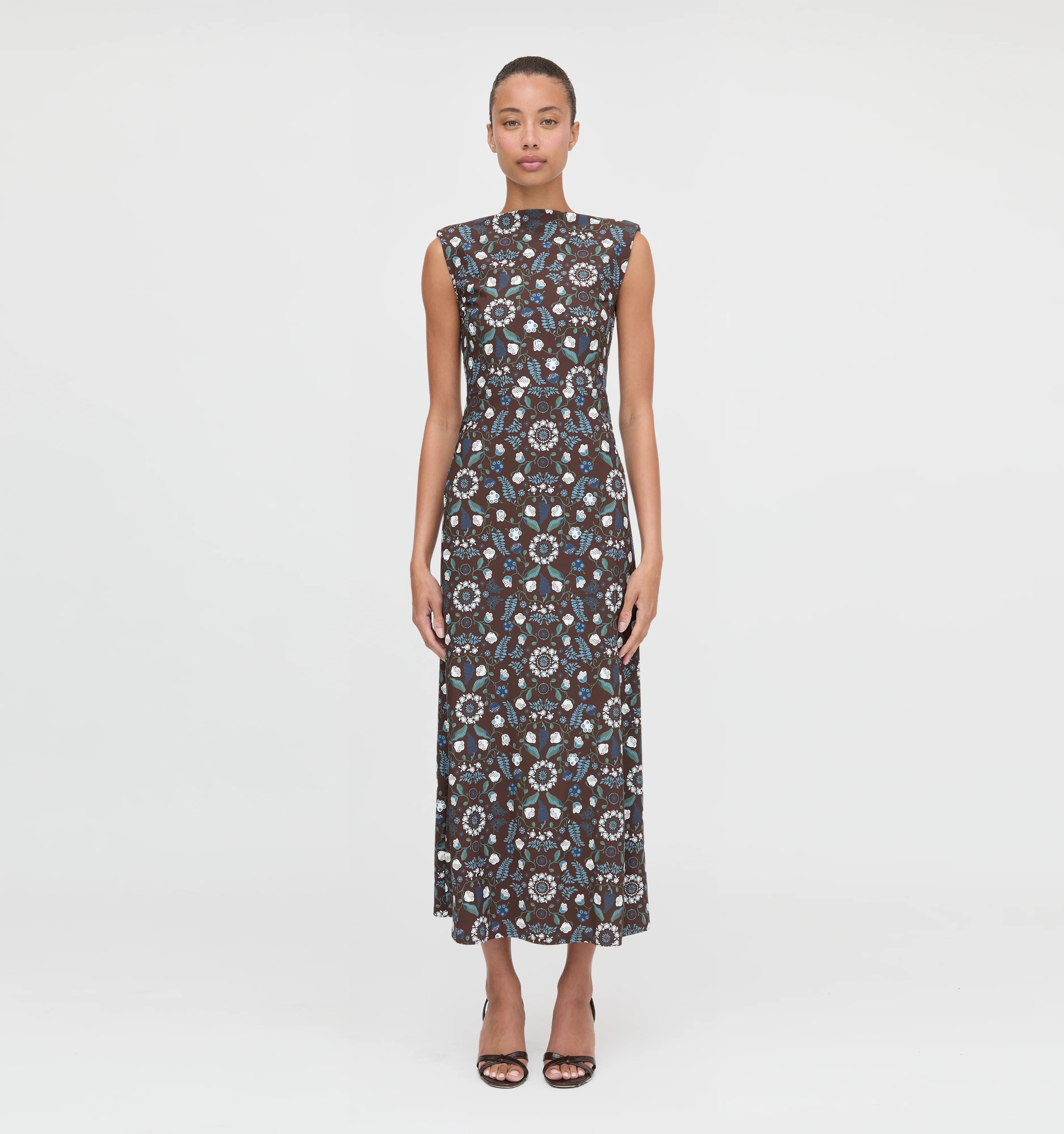 The Sloane Dress - Chocolate Swedish Floral | Hill House Home US