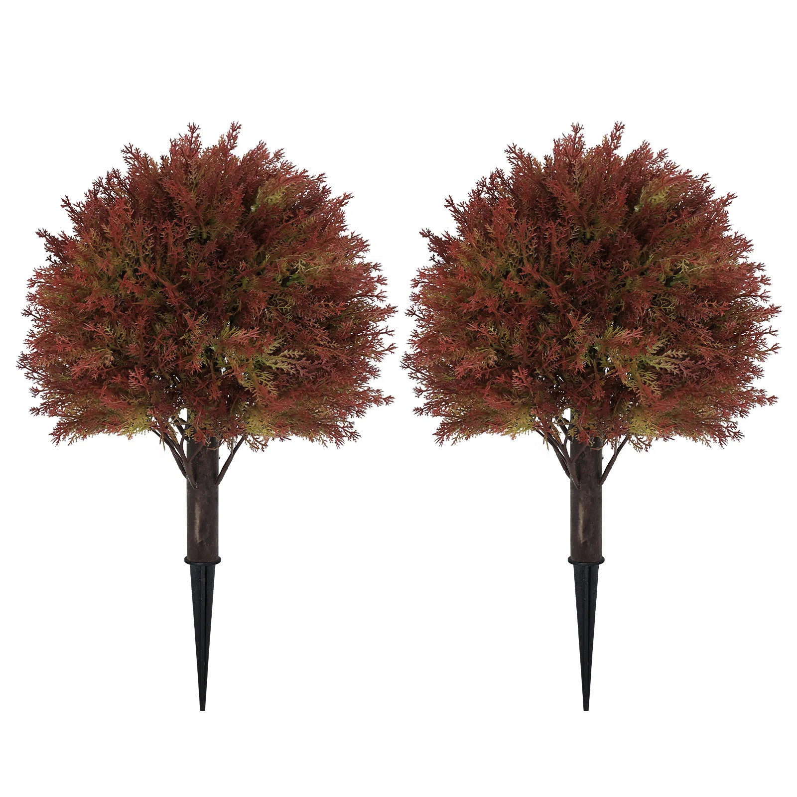 24" Artificial Cypress Topiary Ball Tree With Ground Stake, Fall Faux Plant For Indoor & Outdoor ... | Wayfair North America