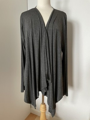 Bryn Walker Gray Waterfall Open Cardigan Lagenlook Size XL NWT Made In USA | eBay US