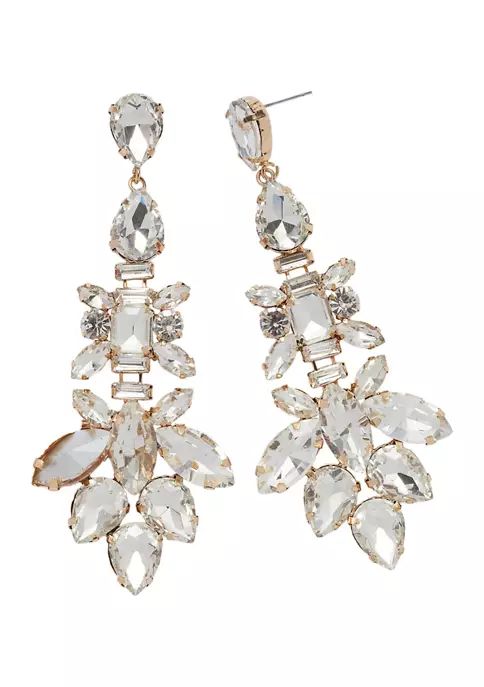 Gold Tone Crystal Show Stopper Earrings | Belk
