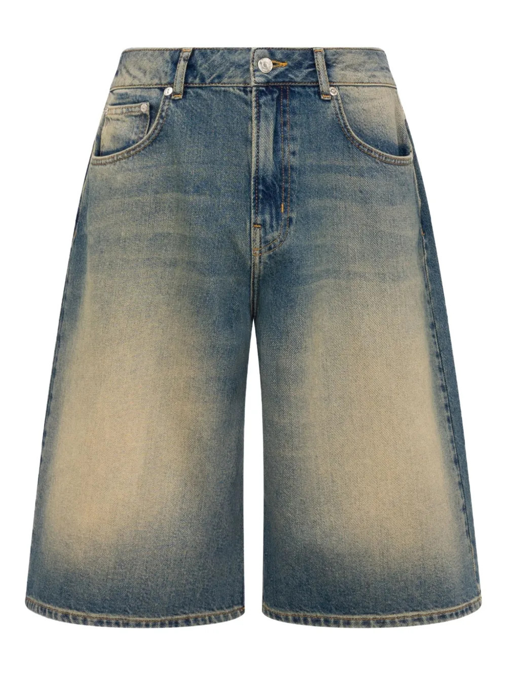 MOSCHINO JEANS whiskering-effect denim shorts - Blue | Farfetch Global