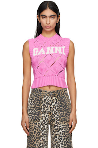 Pink Jacquard Vest | SSENSE