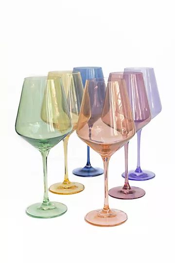 Estelle Colored Glass Mixed Stemware Set | Anthropologie (US)