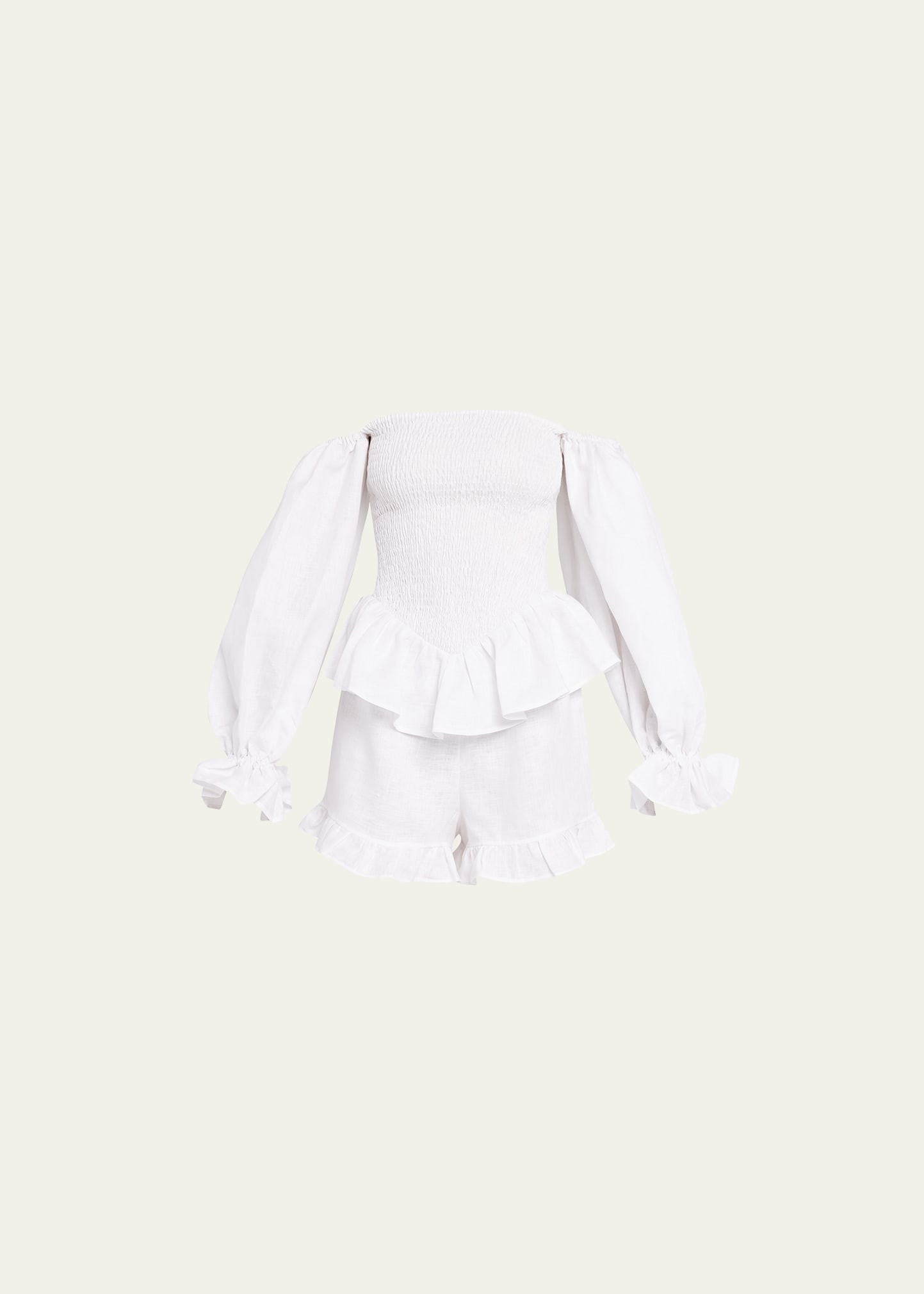 Sleeper Atlanta Smocked Linen Lounge Set | Bergdorf Goodman