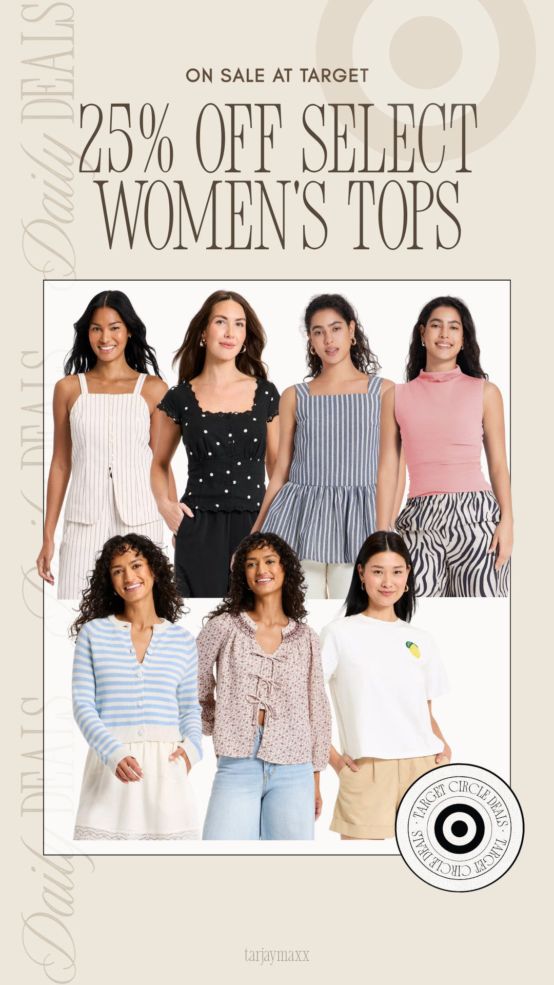 Target is doing 25% off select women’s tops and these are SO good for spring.  I’m already eyeing a few for everyday outfits! 
date night outfits, vacation outfits beach, spring outfits, spring dresses, spring break outfit, work outfits, business casual workwear, easter dress women, rodeo outfit inspo, target circle deals, women’s tops sale, spring wardrobe essentials 

 #LTKgrwm #LTKootd #LTKWorkwear