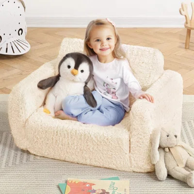 Folding Kids Chairs For Toddler, 2-In-1 Child Soft Couch Fold Out, Convertible Sofa To Lounger | Wayfair North America