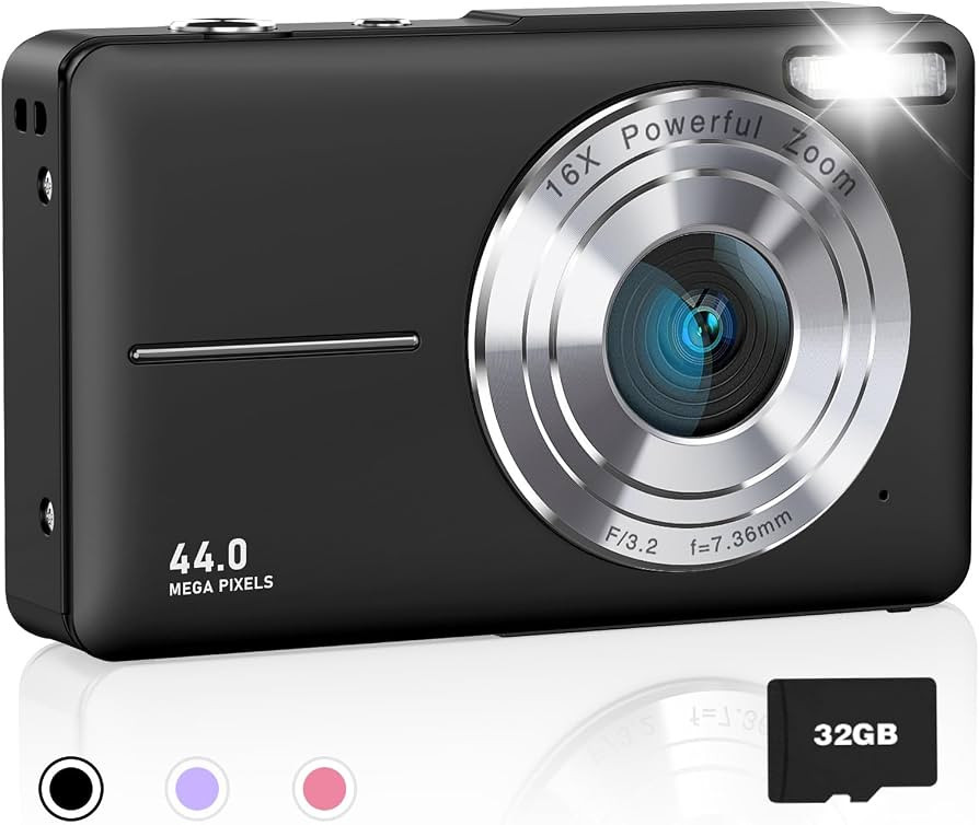 Digital Camera, 1080P FHD Camera for Kids, 44MP Point and Shoot Digital Camera with 32GB Card, Fi... | Amazon (US)