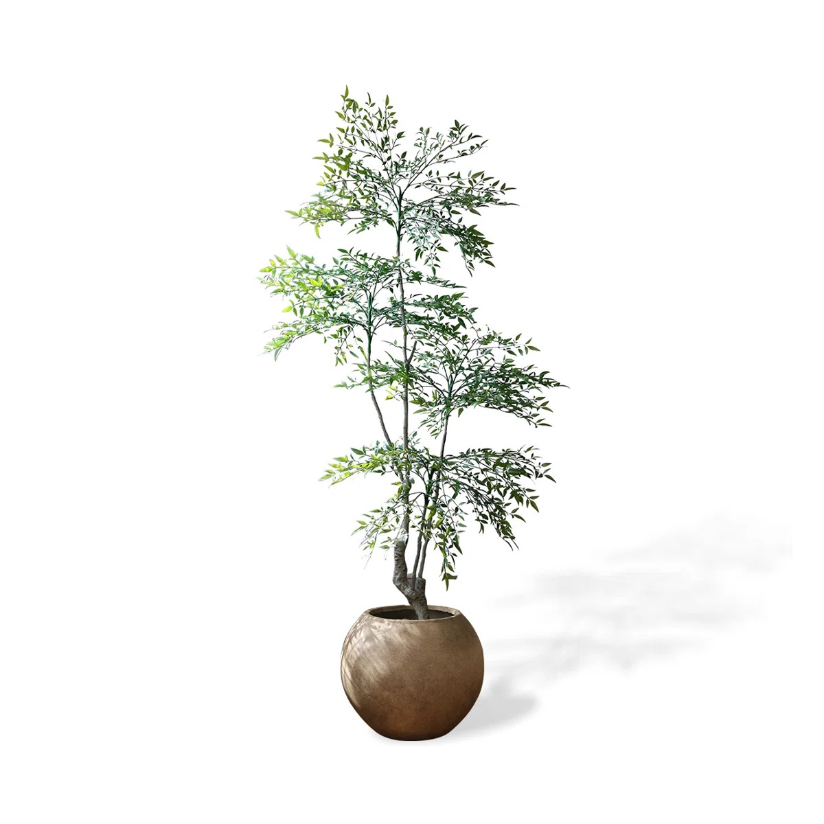 Minimalist Lifelike Artificial Green Tree in Round Pot | Wayfair North America