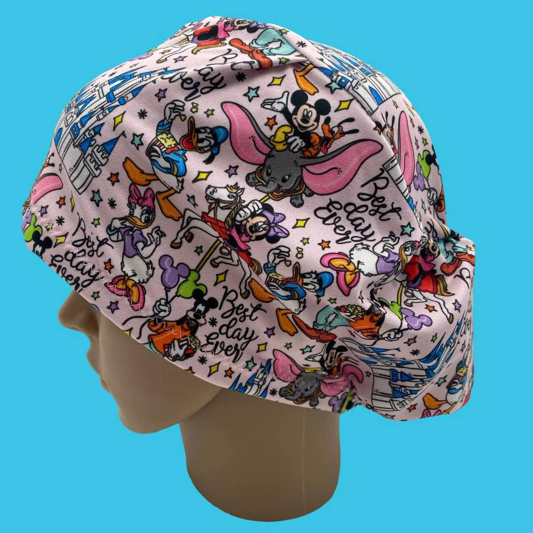 Best day ever scrub hat,  euro style scrub cap,  happiest place on earth surgical cap | Etsy (US)