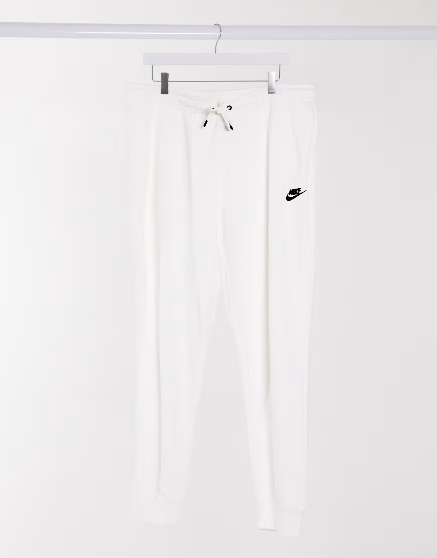 Nike Club Essentials regular fit cuffed sweatpants in white-Black | ASOS (Global)