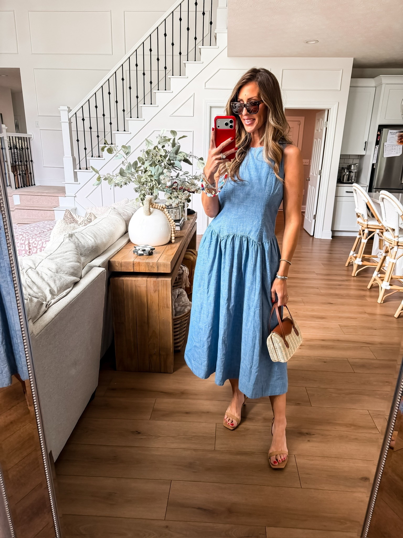 This chambray midi dress is one of those effortless pieces you can wear all summer long. The relaxed fit, lightweight fabric, and classic silhouette make it perfect for everything from brunch dates to vacation dinners. Paired with a wicker bag and simple sandals, it’s an easy outfit that always looks put together.

chambray dress, blue midi dress, summer dress, vacation outfit, resort wear, wicker handbag, effortless style, casual chic, summer fashion, brunch outfit, feminine style, everyday outfit, themominstyle

#LTKootd #LTKSeasonal #LTKOver40
