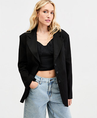 Women's Oversized Linen-Blend Blazer | Macy's