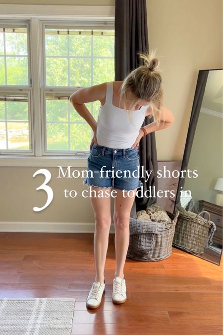 3 perfect shorts for moms 🫶 Long enough, still cute- these three options are the ones I always grab first in my closet! Madewell shorts, Abercrombie shorts, Agolde Parker Shorts, Mom shorts, Mom style, Mom life

#LTKfamily #LTKFind #LTKstyletip