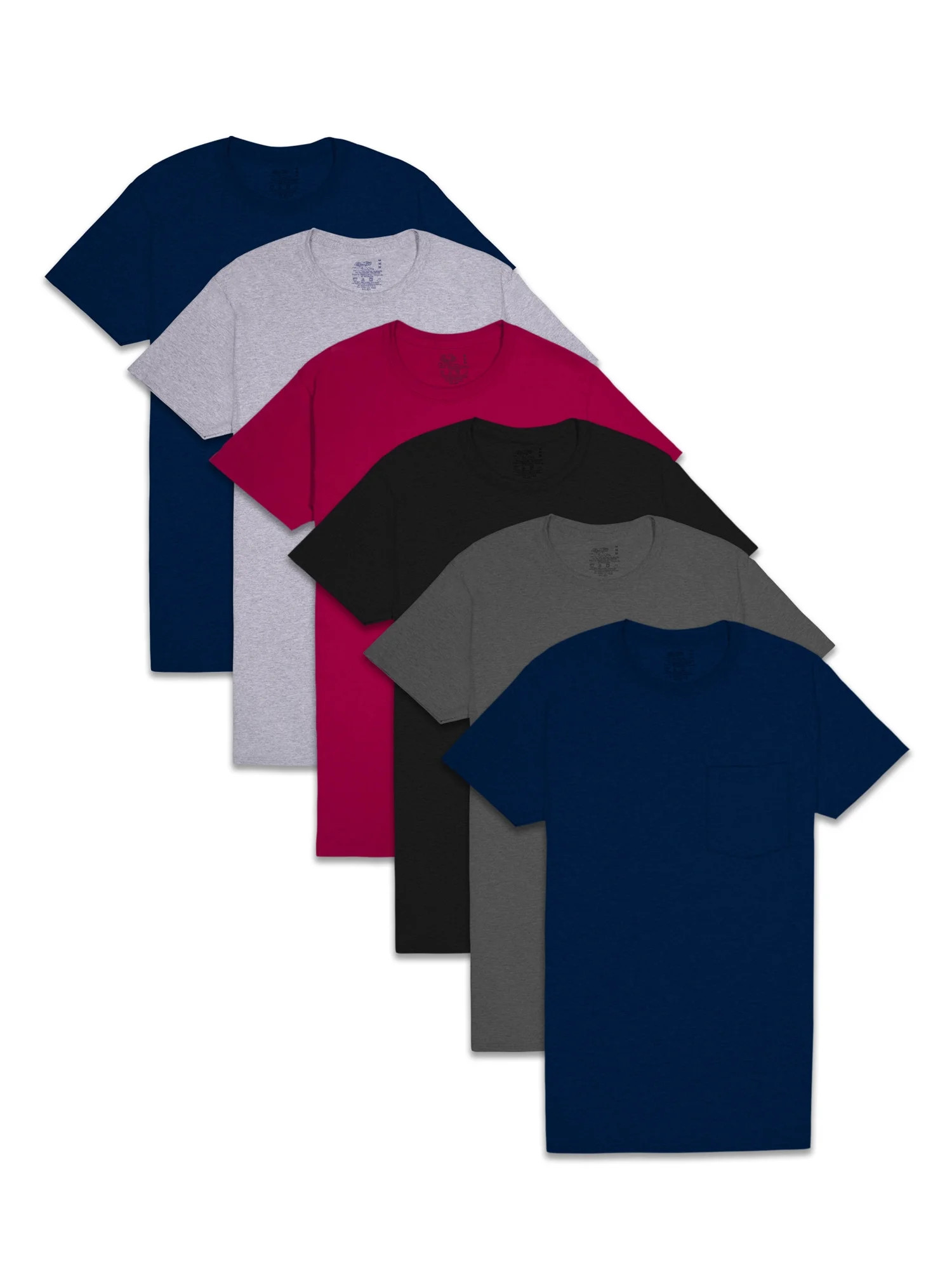 Fruit of the Loom Men's Pocket T-Shirts, 6 Pack, Sizes S-3XL | Walmart (US)