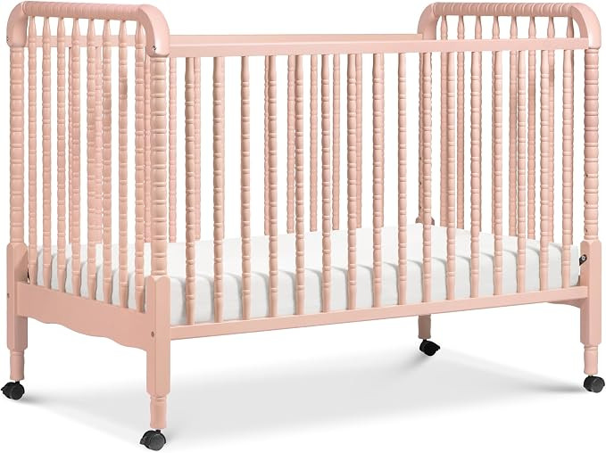 Davinci Jenny Lind 3-in-1 Convertible Crib in Blush Pink, Removable Wheels, Greenguard Gold | Amazon (US)