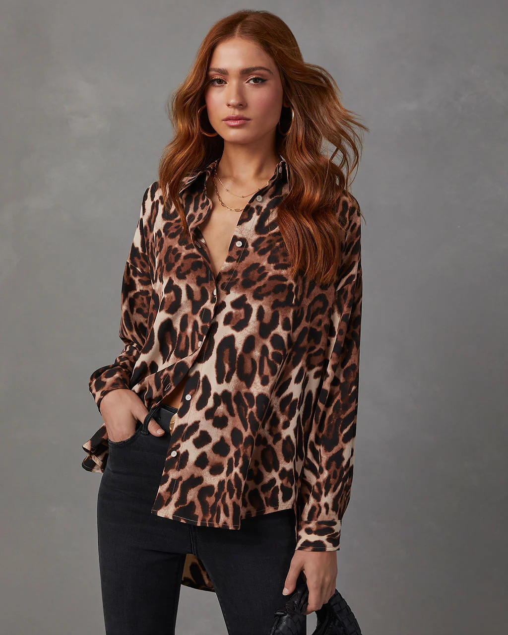 Sinead Leopard Print Button Down Top | VICI