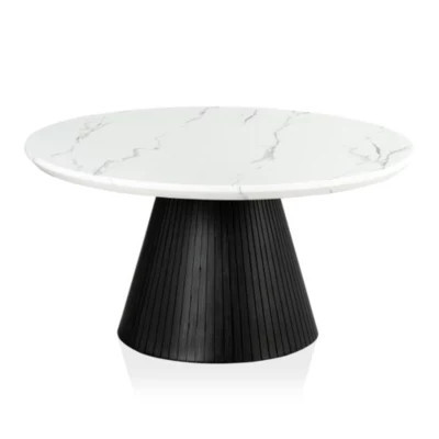 Furniture of America Kali Black Square Faux Marble Coffee Table | Belk