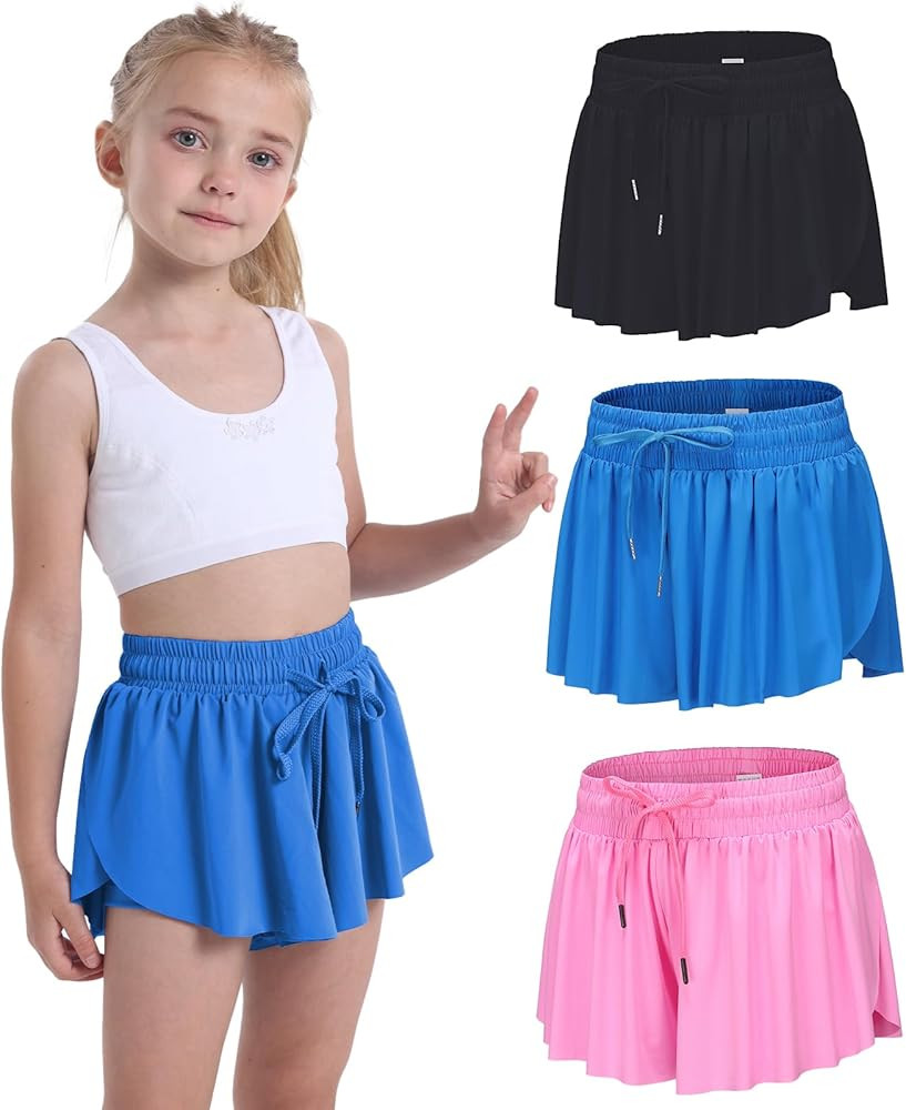 Flowy Shorts for Teen Girls Athletic Gym Running Biker Shorts Preppy Youth Butterfly Shorts | Amazon (US)